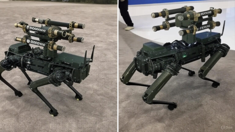 Roketsan Presents KOZ Robotic Dog Armed with Missiles at IDEF 2025 to Redefine Battlefield Tactics.