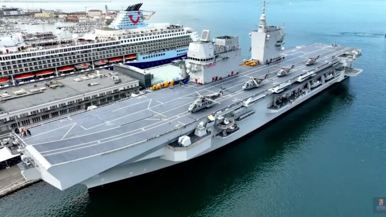 ITALY’S BIGGEST WARSHIP SINCE WWII JUST GOT ITS BATTLE FLAG!
