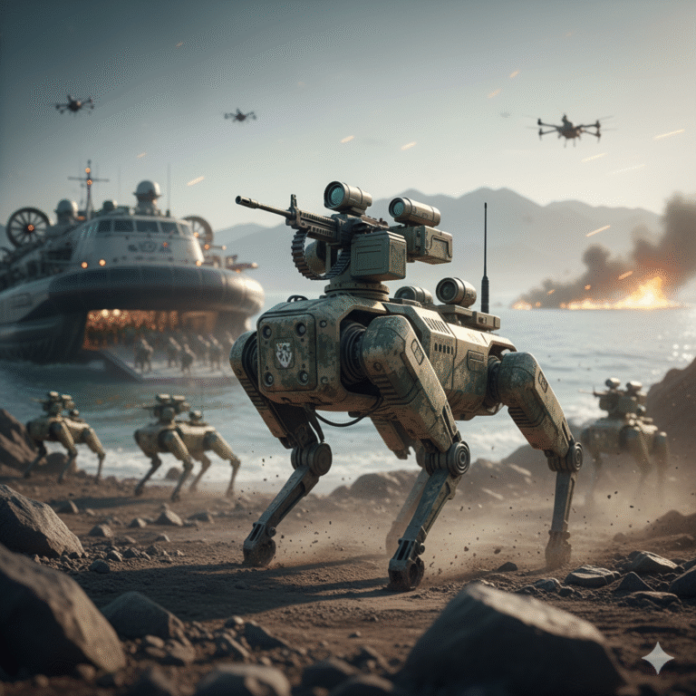 China's PLA Unleashes Robot Dogs and FPV Drones in Amphibious Drills Near Taiwan