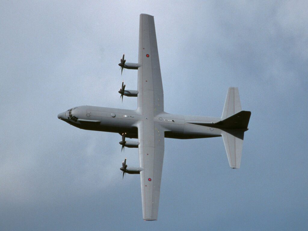 C-130J Super Hercules military transport aircraft being tested with autonomous flight technology