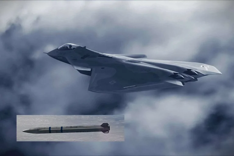 F-47 sixth generation stealth fighter concept carrying Stand-In Attack Weapon missile