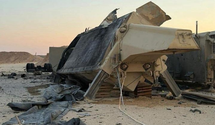 Destroyed U.S. THAAD radar after Iranian drone strike at Muwaffaq Salti Air Base