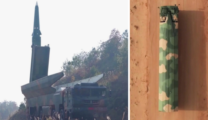 China DF-17 hypersonic missile launcher carrying a hypersonic glide vehicle during military deployment